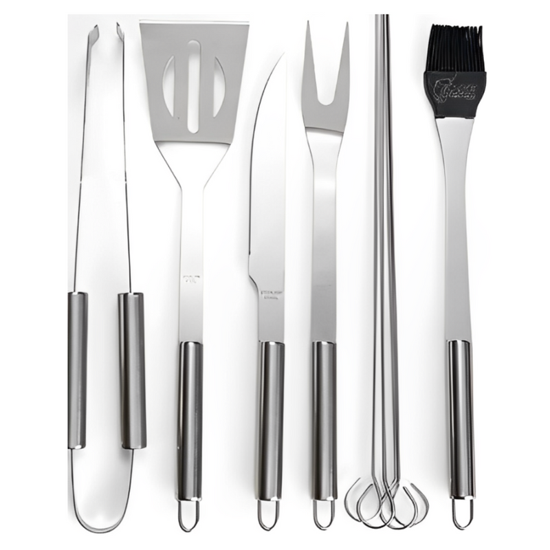 Kit Churrasco 9 Peças Inox Profissional C/ Bolsa