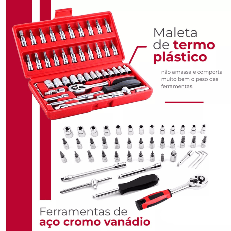Jogo de Ferramentas com 46 Peças