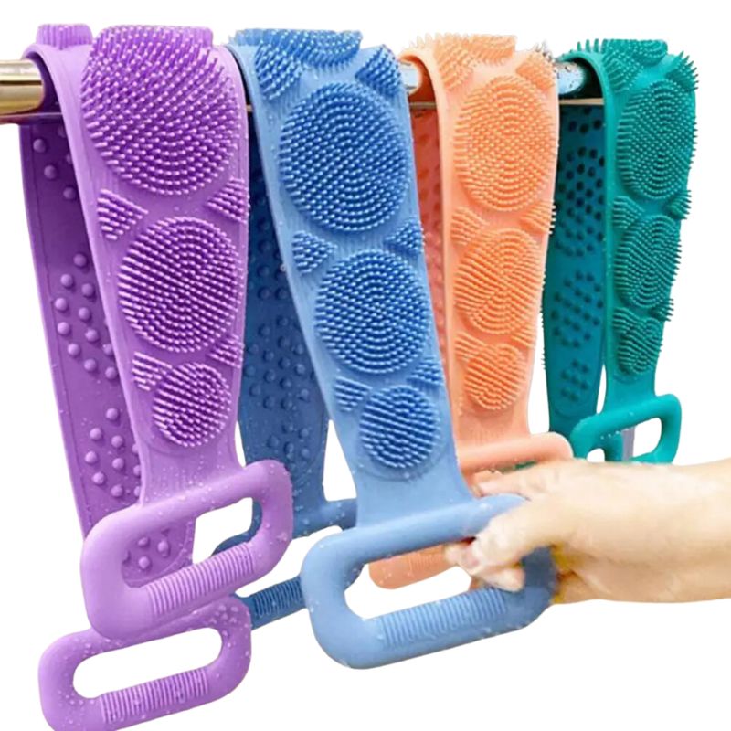 Esponja de silicone para banho, massageadora