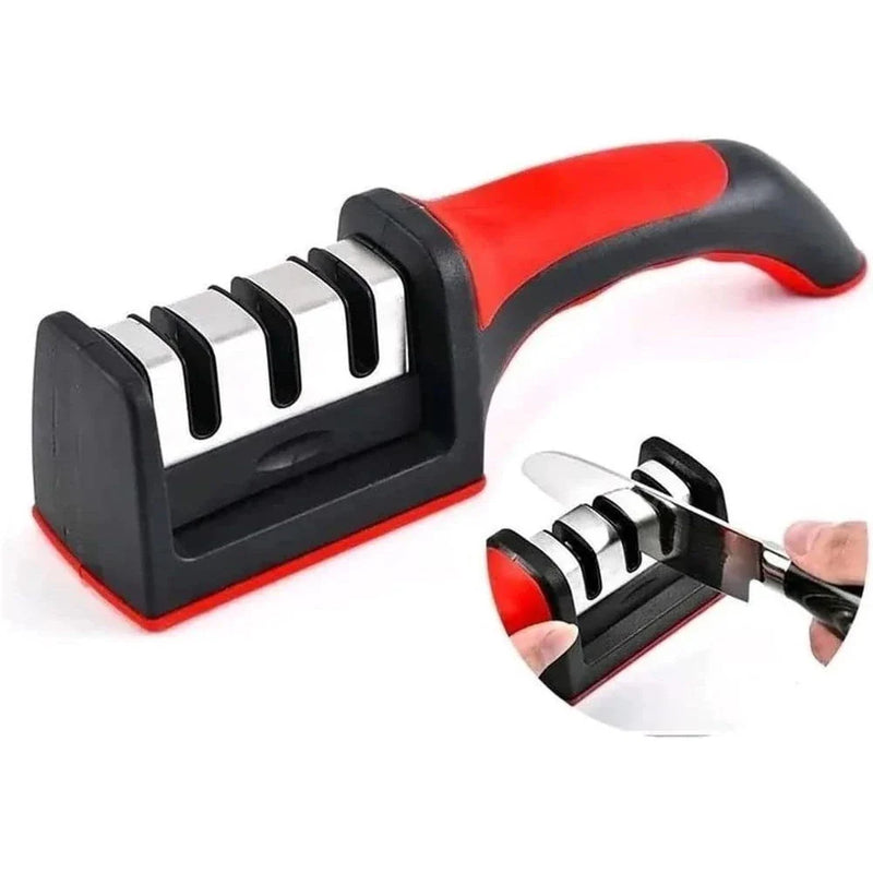 Afiador Amolador Facas Tesouras Profissional 3 em 1 Lâminas Inox Churrasco Carn