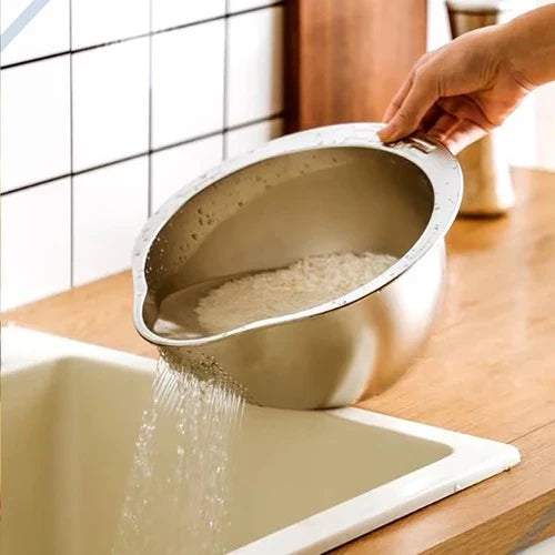 Escorredor de Arroz de Aço Inox