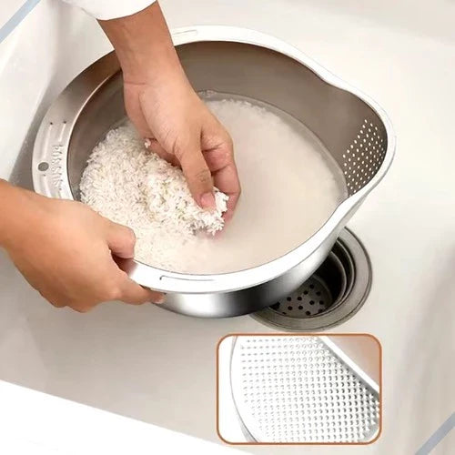 Escorredor de Arroz de Aço Inox